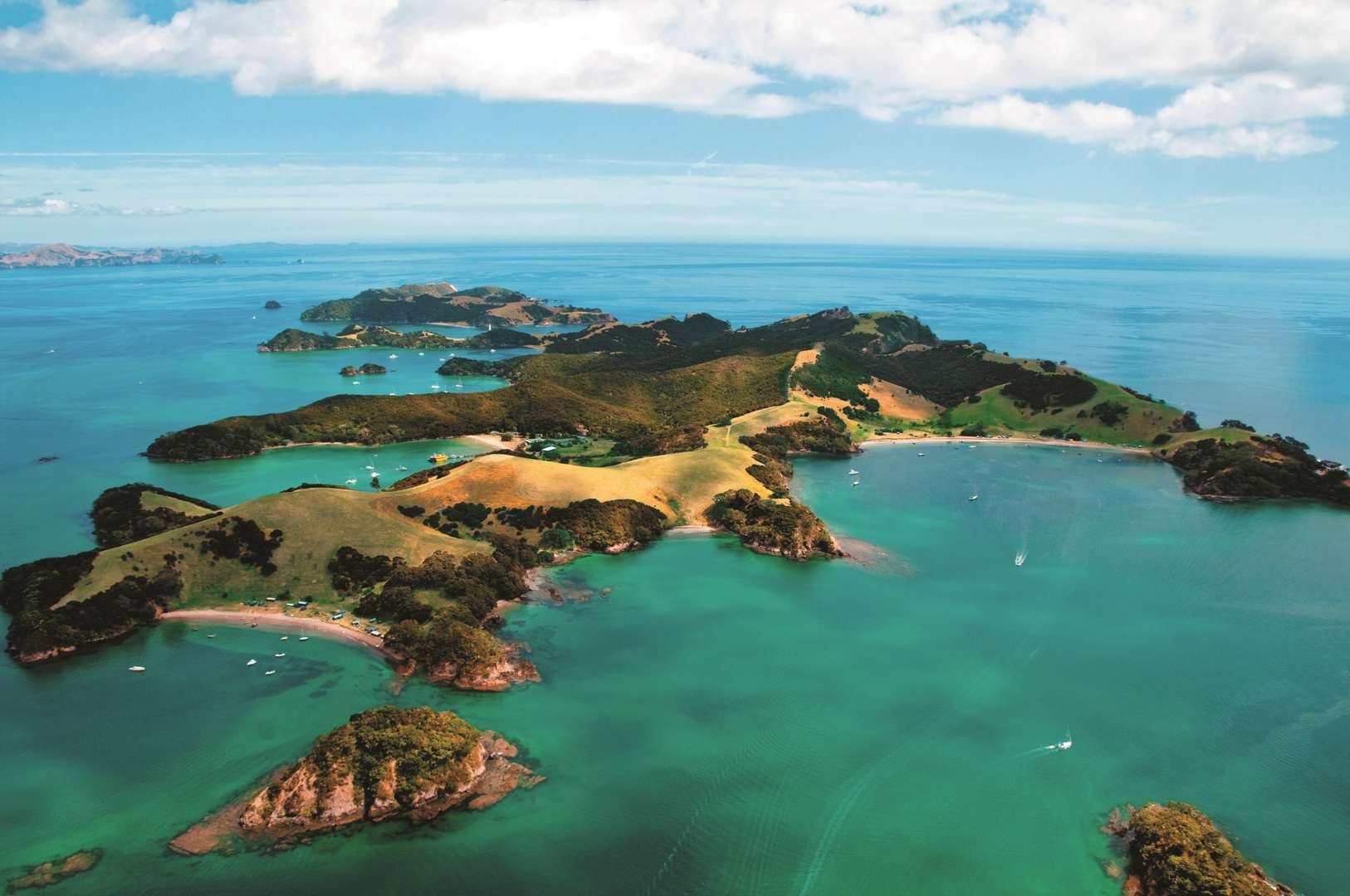 Bay of Islands from the Air. Day trip from Auckland